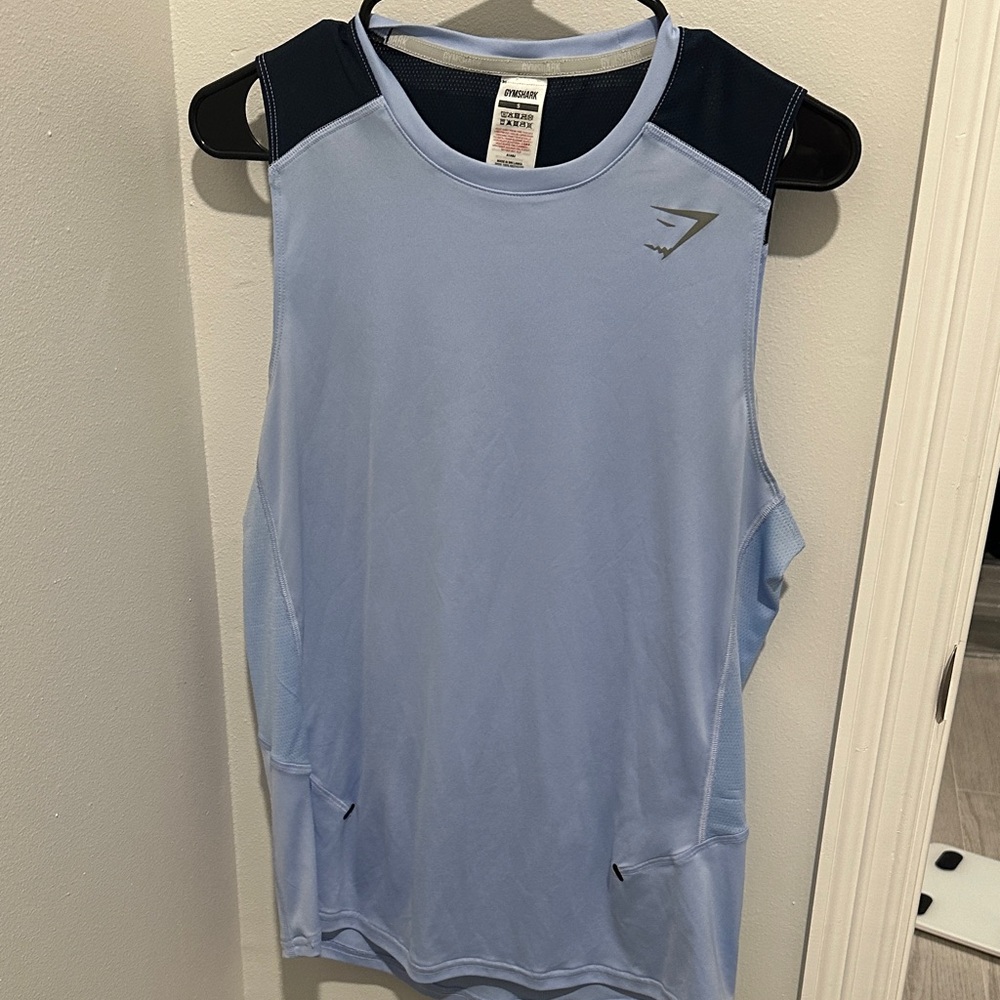 Gymshark Sky Blue and Navy Sleeveless Top